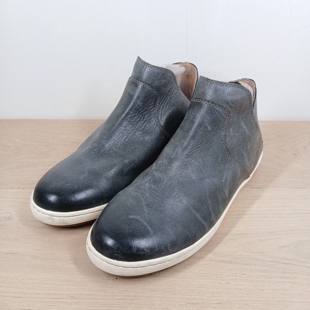 Taos Unity Ankle Boots Women's 11 Charcoal Grey Distressed Leather Side Cutout